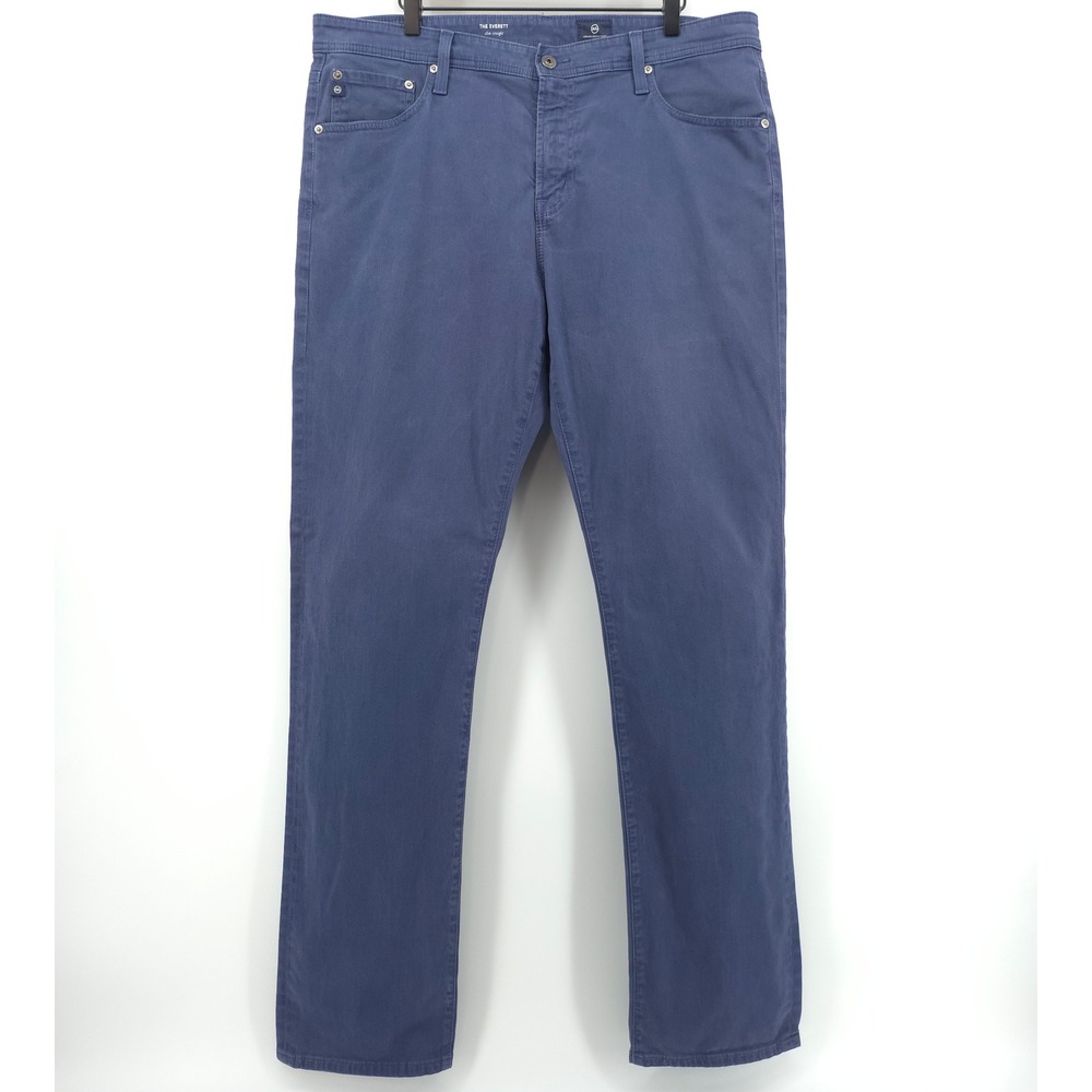 AG Adriano Goldschmied Everett Mens Slim Straight 38x34 Blue Textured Pants